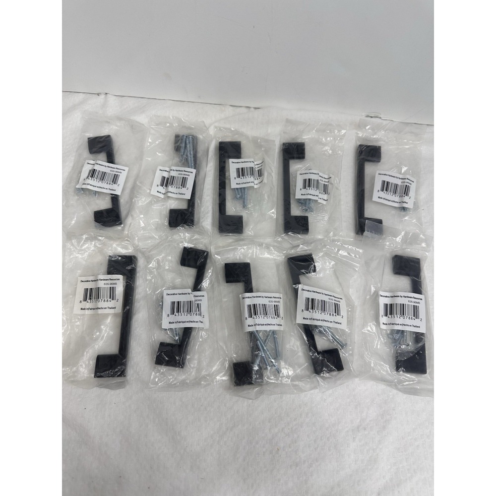 Lot 9+1 Jeffrey Alexander Sutton 3-3/4" Squared Matte Black Cabinet Drawer Pulls - Picture 9 of 10